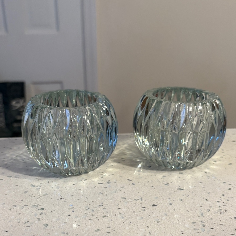 Crystal Clear Glass Votive Candle Holders